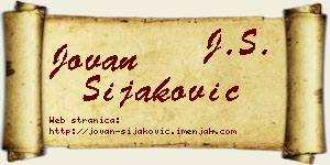 Jovan Šijaković vizit kartica